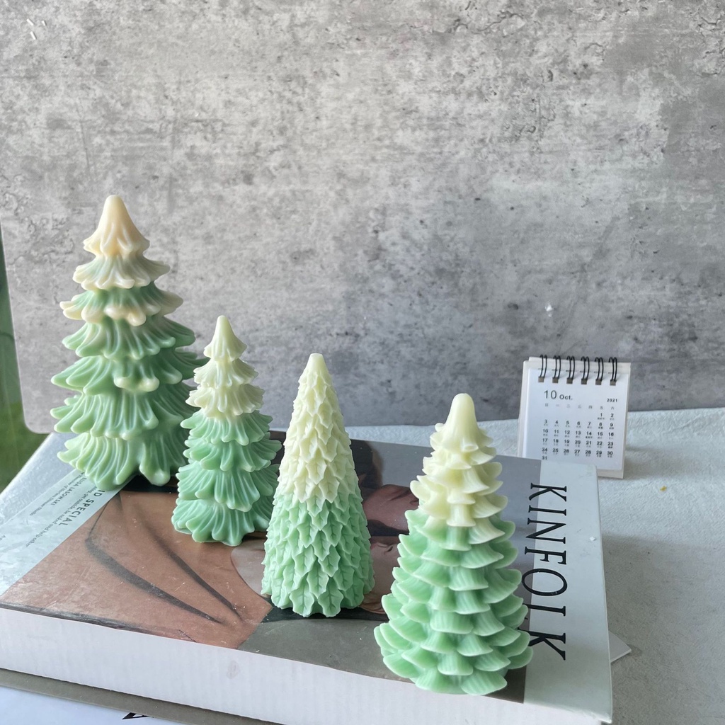 Khuôn Làm Nến Thơm Hình Cây Thông Giáng Sinh Bằng silicone diy