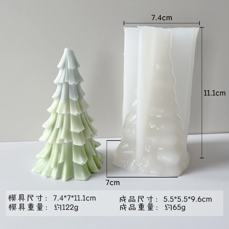 Khuôn Làm Nến Thơm Hình Cây Thông Giáng Sinh Bằng silicone diy