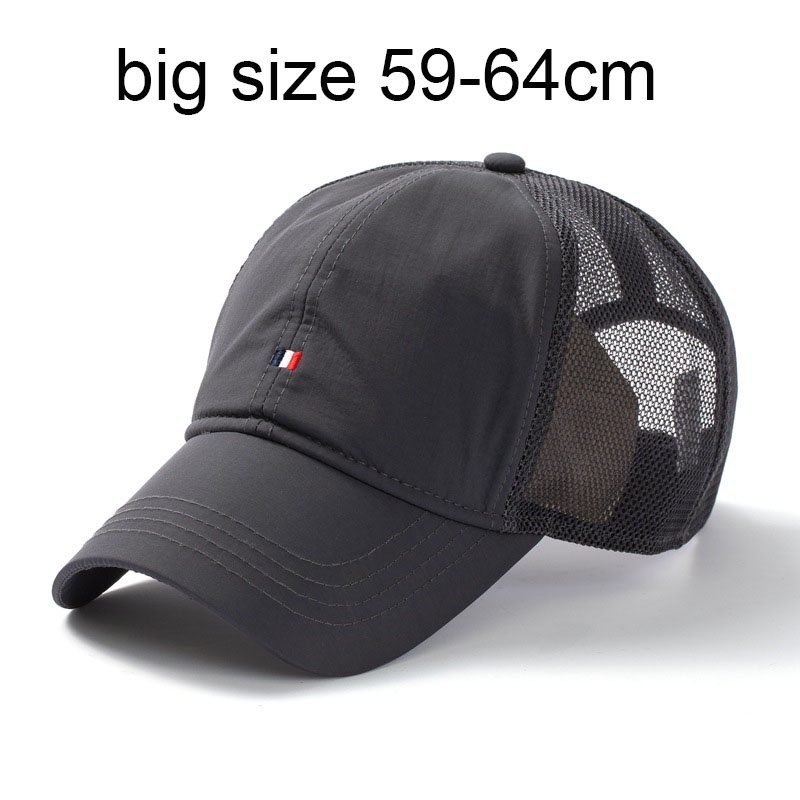 Spring summer men caps phiên bản hàn quốc mũ bóng chày nam mesh peaked cap sports quick-drying plus size big head hat
