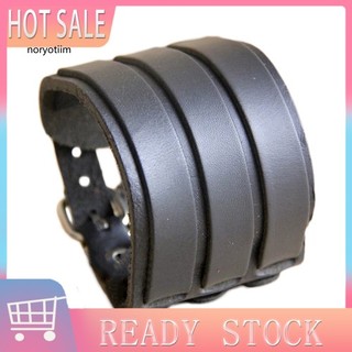 Nor men fashion multilayer belt faux leather bracelet 3 buckles wristband cuff bangle