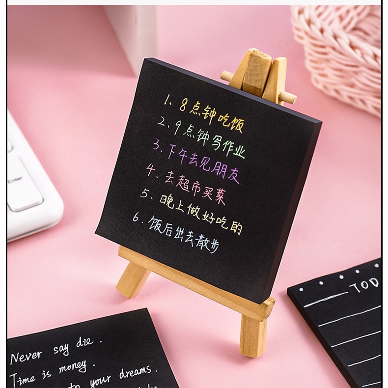 Giấy Ghi Chú Màu Đen Thiết Kế Đơn Giản Sáng Tạo