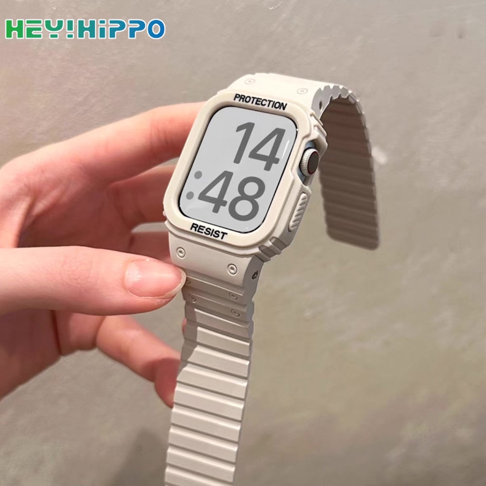 Dây Đeo Silicone Khóa Nam Châm Cho Đồng Hồ Thông Minh iwatch 45 / 44 / 42 / 41 / 40 / 38mm series 8 / 7 / 6 / 5 / SE