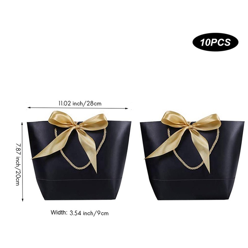 Bộ 10 Túi Giấy Đựng Quà Có Tay Cầm Và Nơ Xinh Xắn