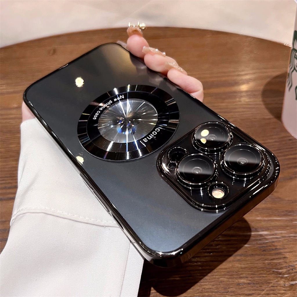 Ốp Điện Thoại Cứng Trong Suốt Chống Sốc Mặt Nhám Từ Tính Cho iPhone 13pro 14pro 12 13 14 Pro Max 14 Plus