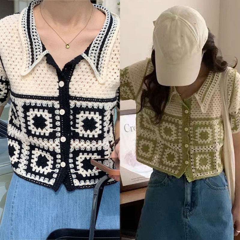 Áo Thun Dệt Kim Tay Ngắn Thời Trang Mùa Hè