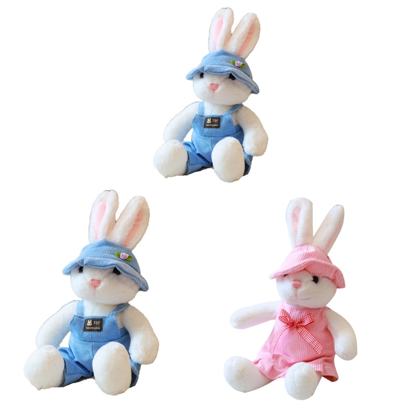 DE Bunny Đồ Chơi Sang Trọng Thỏ Nhồi Bông Sang Trọng Đồ Chơi Ngủ Búp Bê Thỏ Cặp Đôi Đồ Chơi Ngủ