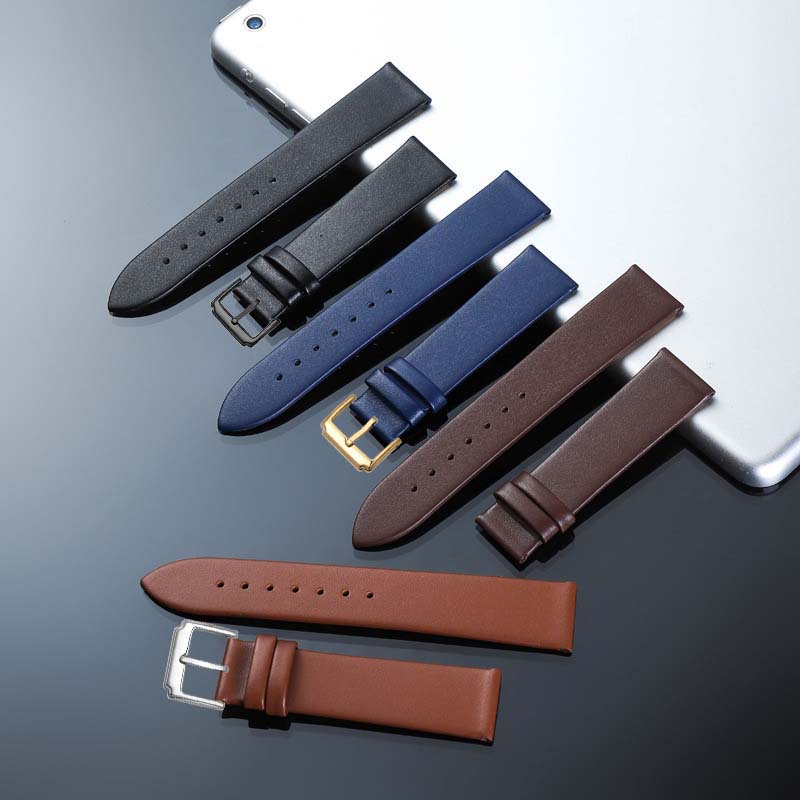 {DA NHẬP XỊN} Dây đồng hồ da bò 2 lớp slim BO-46 chống thấm nước size 8 10 12 14 15 16 18 19 20 21 22mm (Trắng/Hồng/Đỏ)