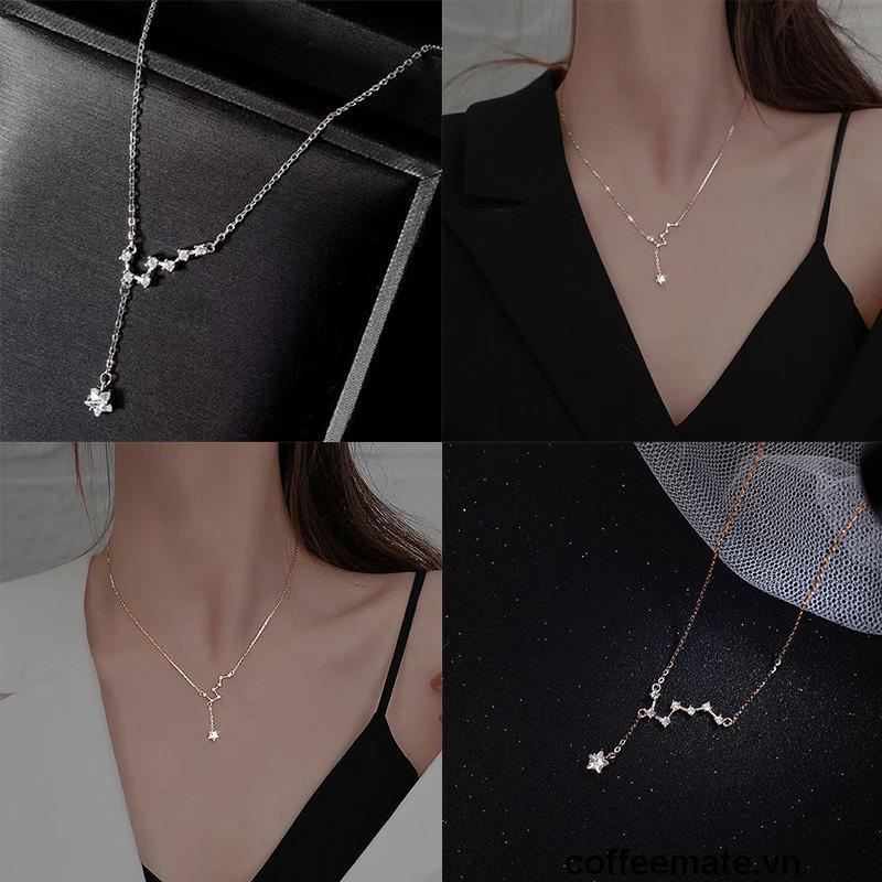 【coffeemate】⚡ Bắc Đẩu Nữ Hợp thời trang Tính khí Nhẹ nhàng Sang trọng Thích hợp Thiết kế Tua Rua Vòng cổ Tinh tế Đơn giản