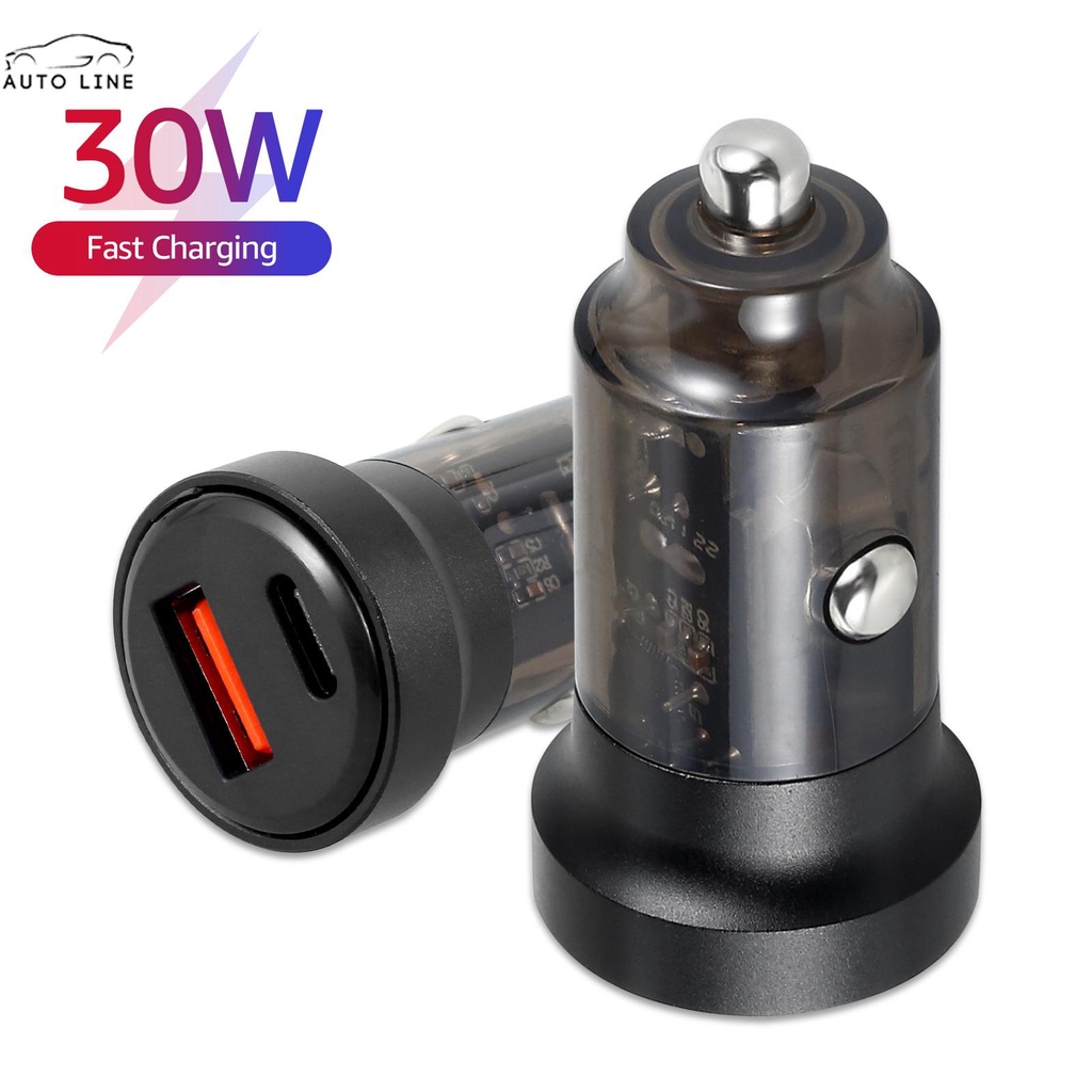 Tẩu Sạc Nhanh 12-24V 30W Cổng Kép SHOPCYC4715 Cho Xe Hơi