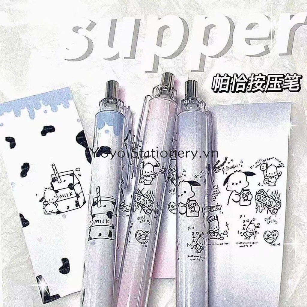 Bút Mực Gel Đen Ngòi 0.5MM In Hình Chú Chó Hoạt Hình Dễ Thương