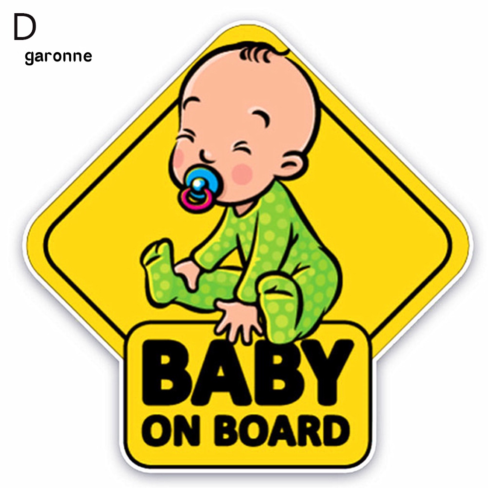 Miếng Dán Phản Quang Họa Tiết Hoạt Hình Baby on Board Trang Trí Kính Chắn Gió Xe Hơi