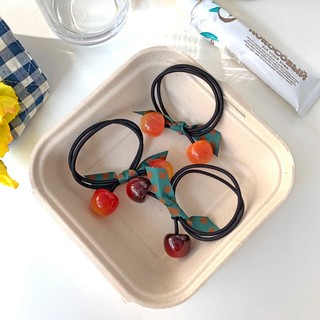 Dây cột tóc cao su co giãn hình quả cherry dễ thương