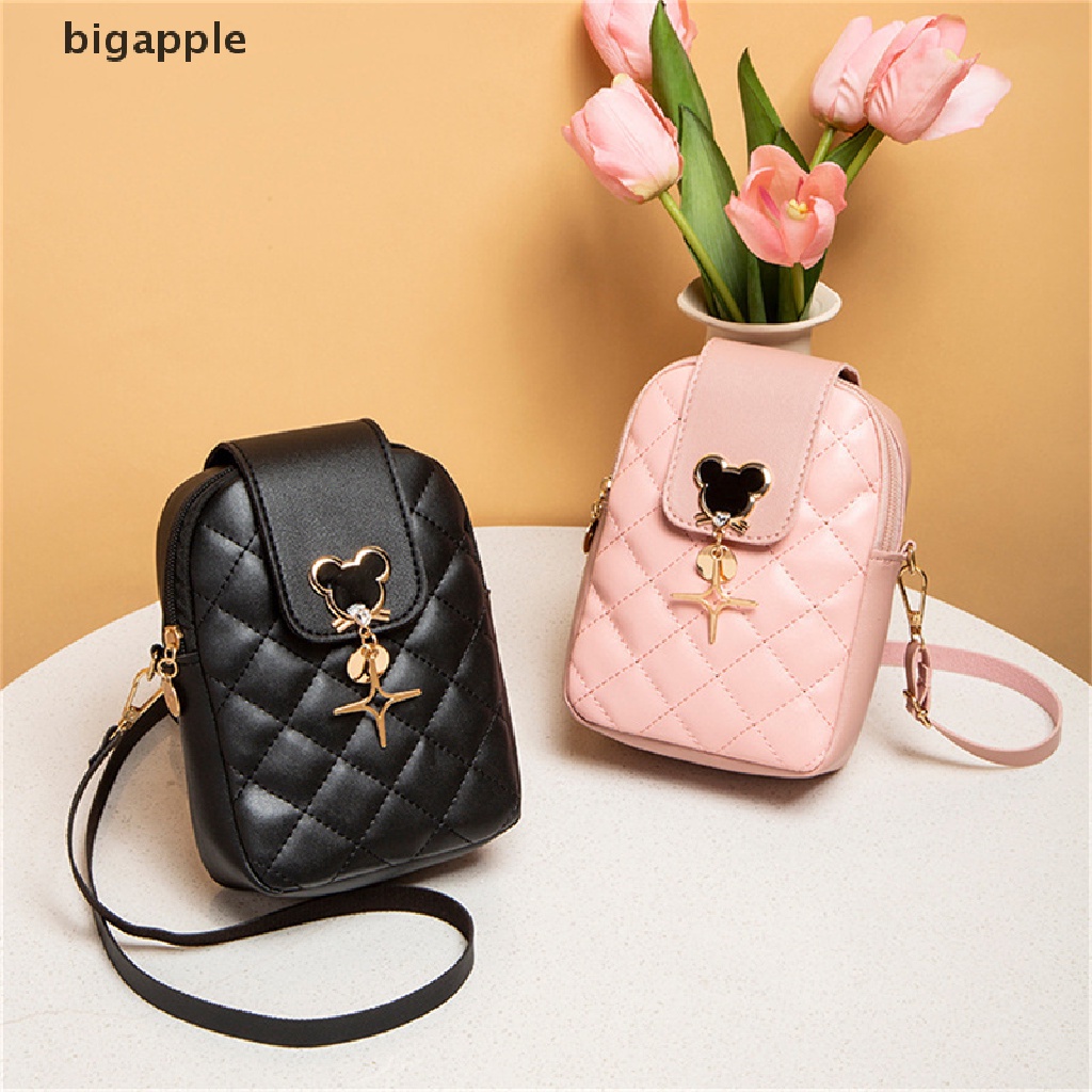 Túi Đeo Chéo Đựng Điện Thoại Họa Tiết Thêu Kim Cương Màu Trơn Phong Cách Retro Đơn Giản Dành Cho Nữ