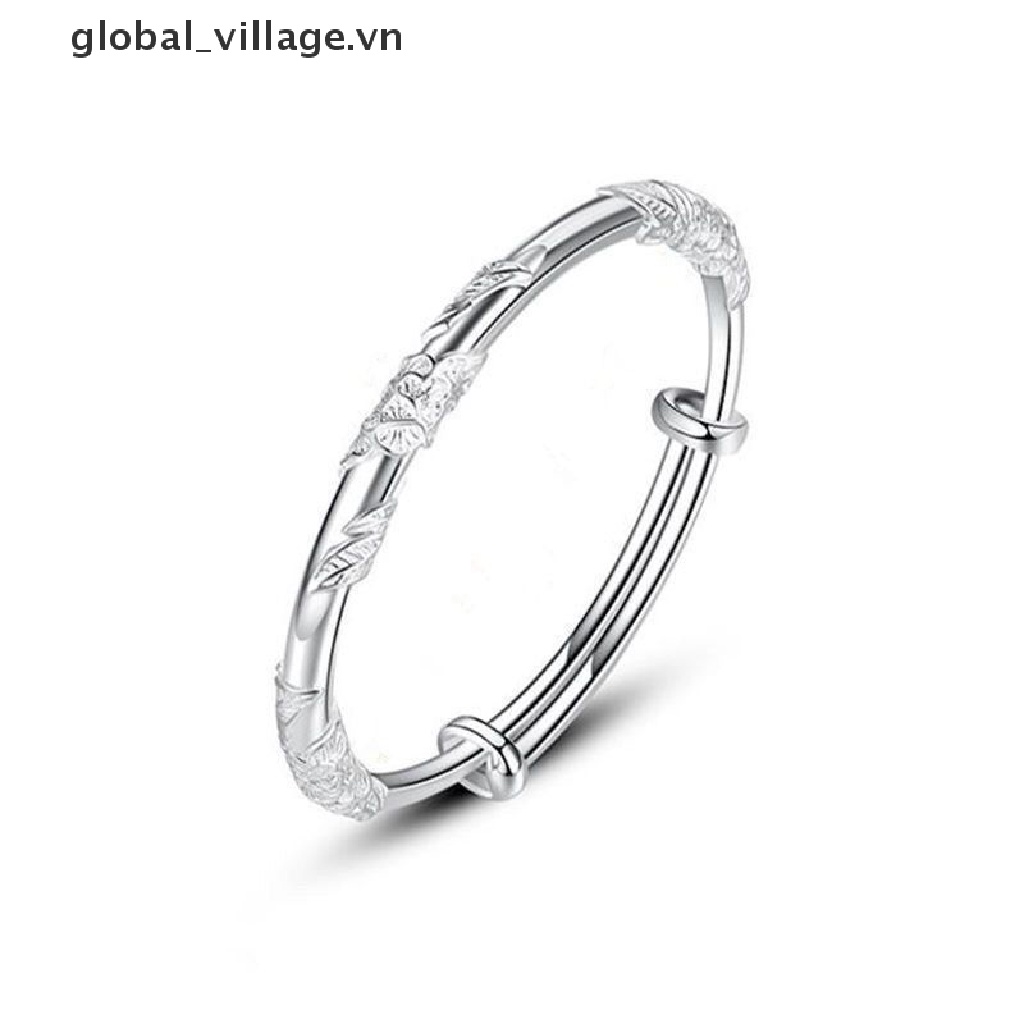 1 Vòng Đeo Tay Dạng Hở Bằng Bạc Nhẹ Nhàng Hình Hoa Thời Trang Cho Nữ