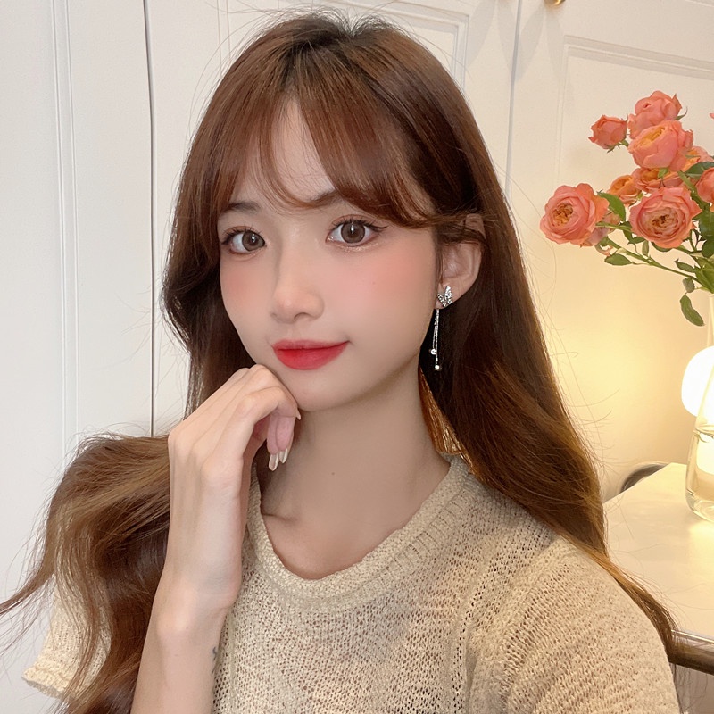 Bông Tai Hình Bướm Đính Đá Thời Trang Hàn Quốc Dành Cho Nữ