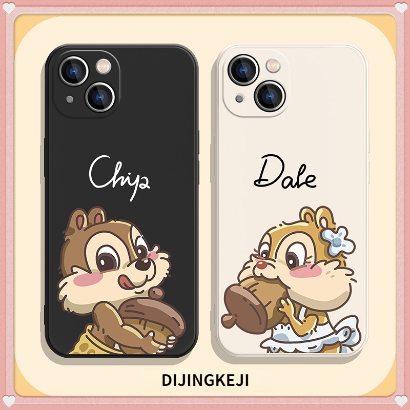 Squirrel and Chestnut Couple Phone Case Ốp Điện Thoại Chống Sốc In Hình Chip 'n' Dale Dễ Thương Cho Iphone 14pro 13 xsmax 11pro 8plus7 xr