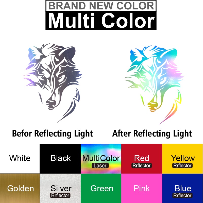 Sticker Vinyl Hình Chó Sói Vui Nhộn Dán Trang Trí Xe Hơi / Xe Máy / Laptop