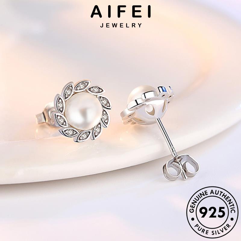 AIFEI JEWELRY tai nữ lá quốc tròn kiện 925 ngọc khuyên Thời vành tua trang sức tạo bạc thời xỏ nguyên thật phụ bản sáng hàn bông trai E104