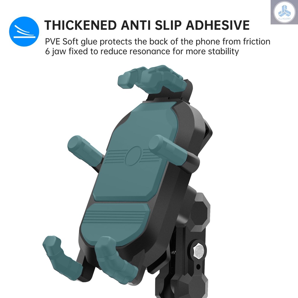 Motorcycle Phone Mount Holder Waterproof Motorcycle Cell Phone Holder Anti-theft 360° Rotation Motorbike Handlebar Mount for 3.5-6.5inch Phone