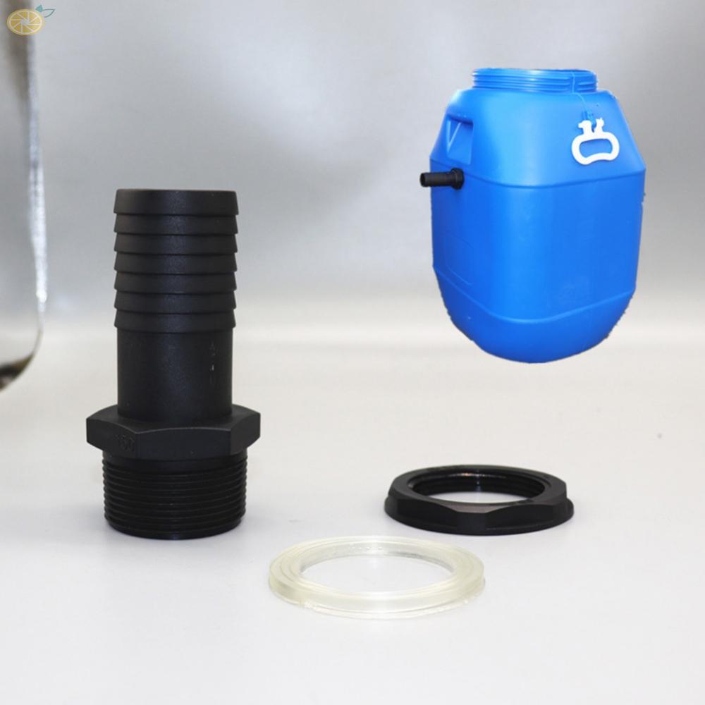 【VARSTR】Bucket Connector 1PCS DN38 DN50 Plastic With Rubber Seal Fittings Garden