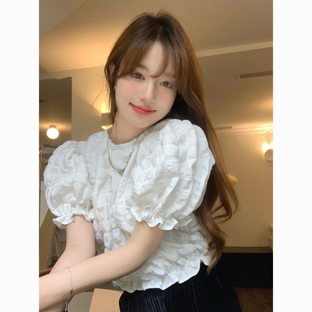 COZOK Áo Kiểu Tay Phồng Ngắn Thời Trang Vintage Cá Tính