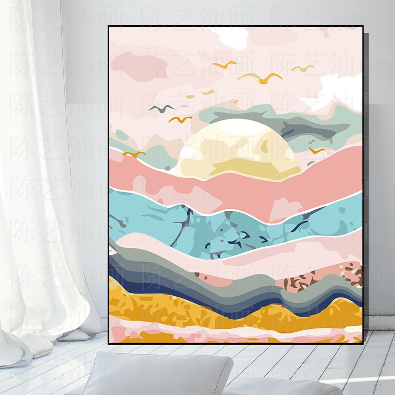 Tranh Sơn Dầu Trang Trí Nội Thất 30 * 40cm Tự Làm Hình Phong Cảnh