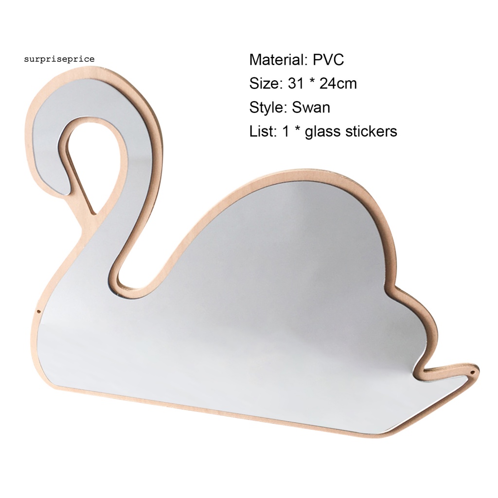 1 Set Decal dán tường Bằng Acrylic Chống Thấm Nước Hình Thiên Nga 3D Tráng Gương Phong Cách Bắc Âu Trang Trí Nhà Cửa