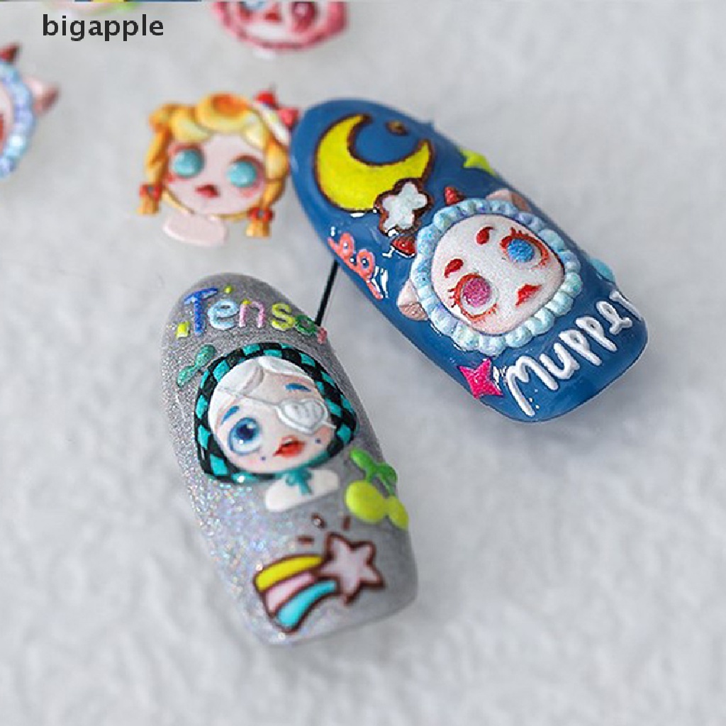 Bigapple 1 Tờ Hình Dán Móng Tay Hình Búp Bê Dập Nổi Đáng Yêu Thời Trang Chất Lượng Cao Rd
