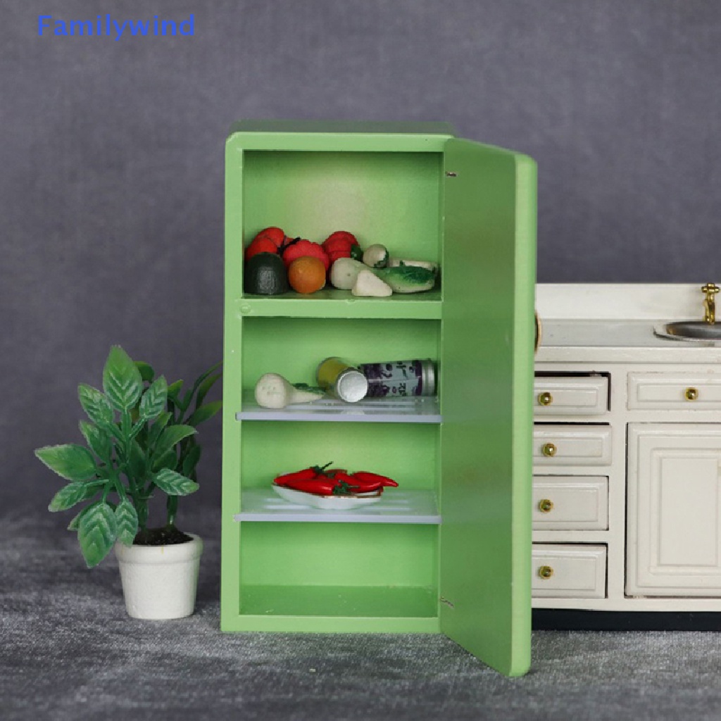 Mô Hình Tủ Lạnh Phong Cách vintage Tỉ Lệ 1: 12 Trang Trí Nhà Búp Bê