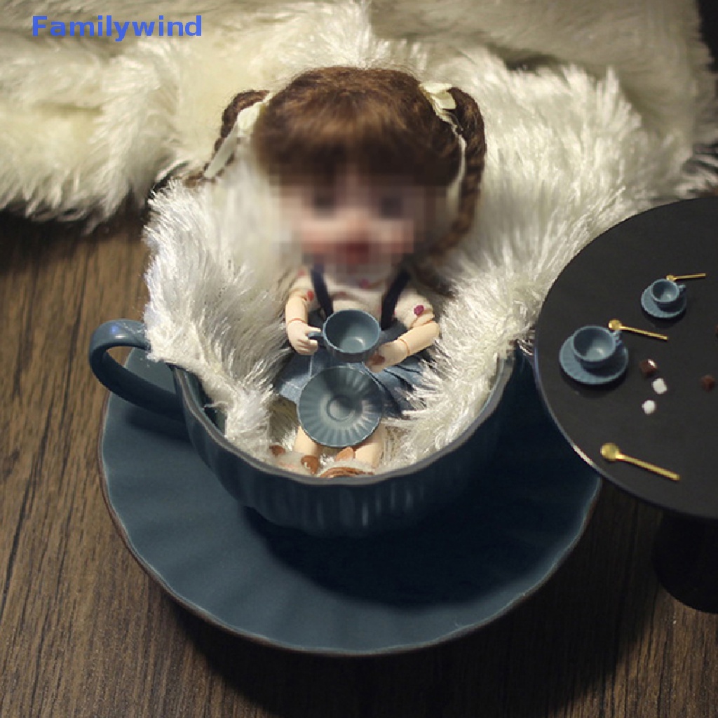 Set 3 Muỗng / Tách Cà Phê / Đĩa Mini Tỉ Lệ 1: 12 Dùng Trang Trí Nhà Búp Bê