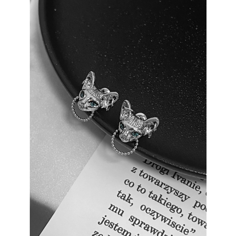 Khuyên Tai Hình Đầu Mèo Phong Cách Âu Mỹ Độc Đáo Thời Trang Mới