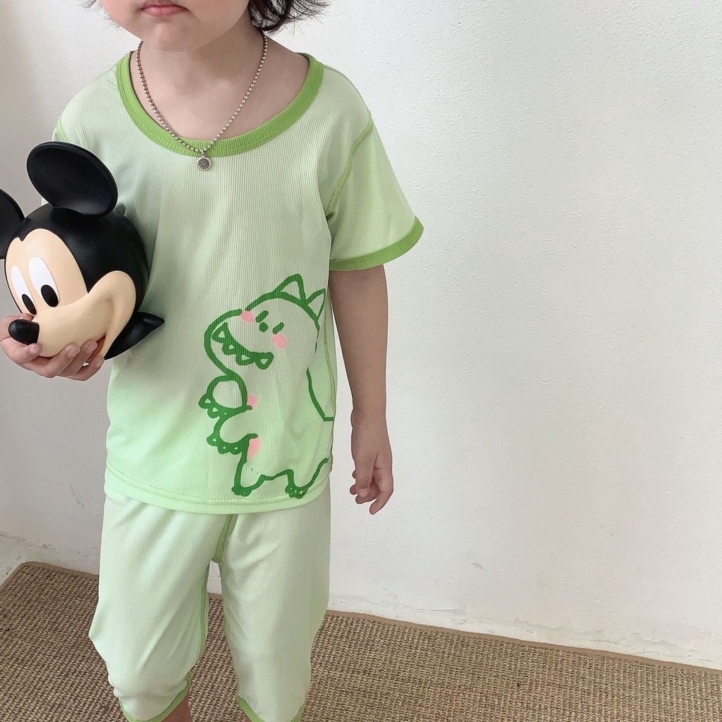 Bộ Đồ Ngủ Thiết Kế Dễ Thương Thoáng Khí Thời Trang Mùa Hè Cho Bé Từ 0-7 Tuổi