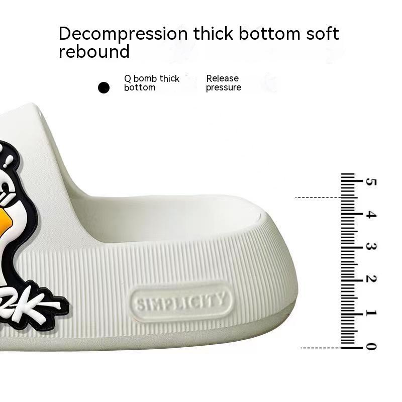 Dép Đế Dày 5.0CM Bằng EVA Silicon Chống Trượt Họa Tiết Vịt Hoạt Hình Mới Dành Cho Nam Nữ Đi Trong Nhà / Ngoài Trời