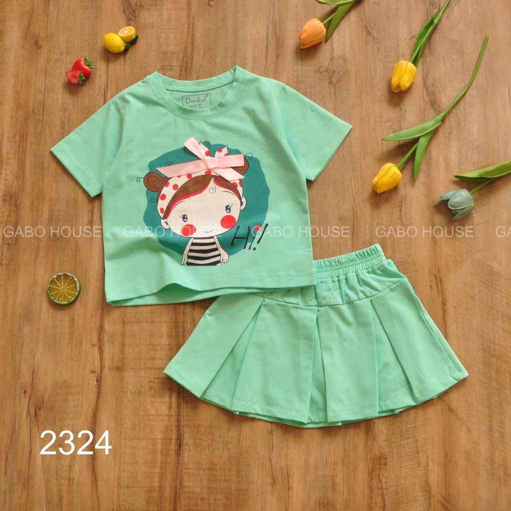 Set áo váy xếp ly thun cotton co giãn 4 chiều hàng chính phẩm siêu xinh mịn mát