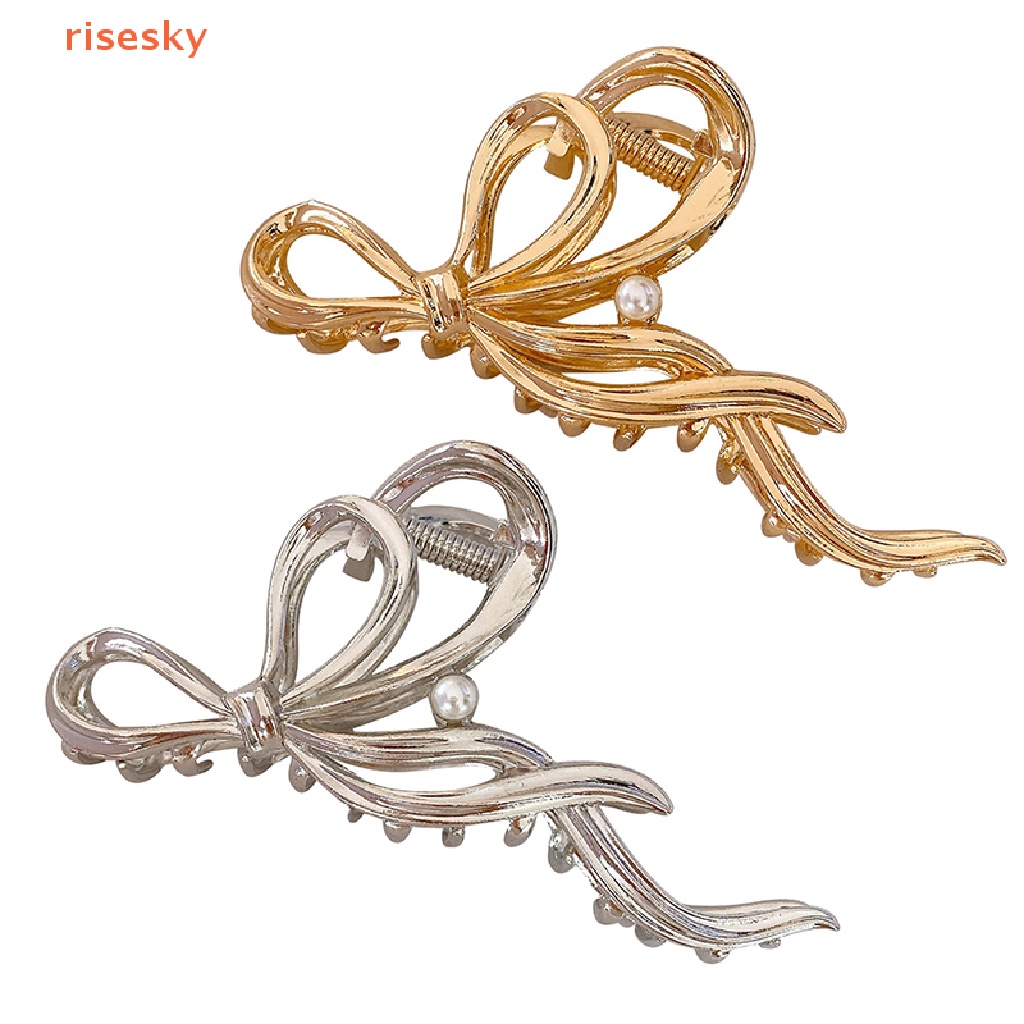 Kẹp Tóc Hình Cá Mập Bằng Kim Loại Đính Ngọc Trai Giả Cho Nữ