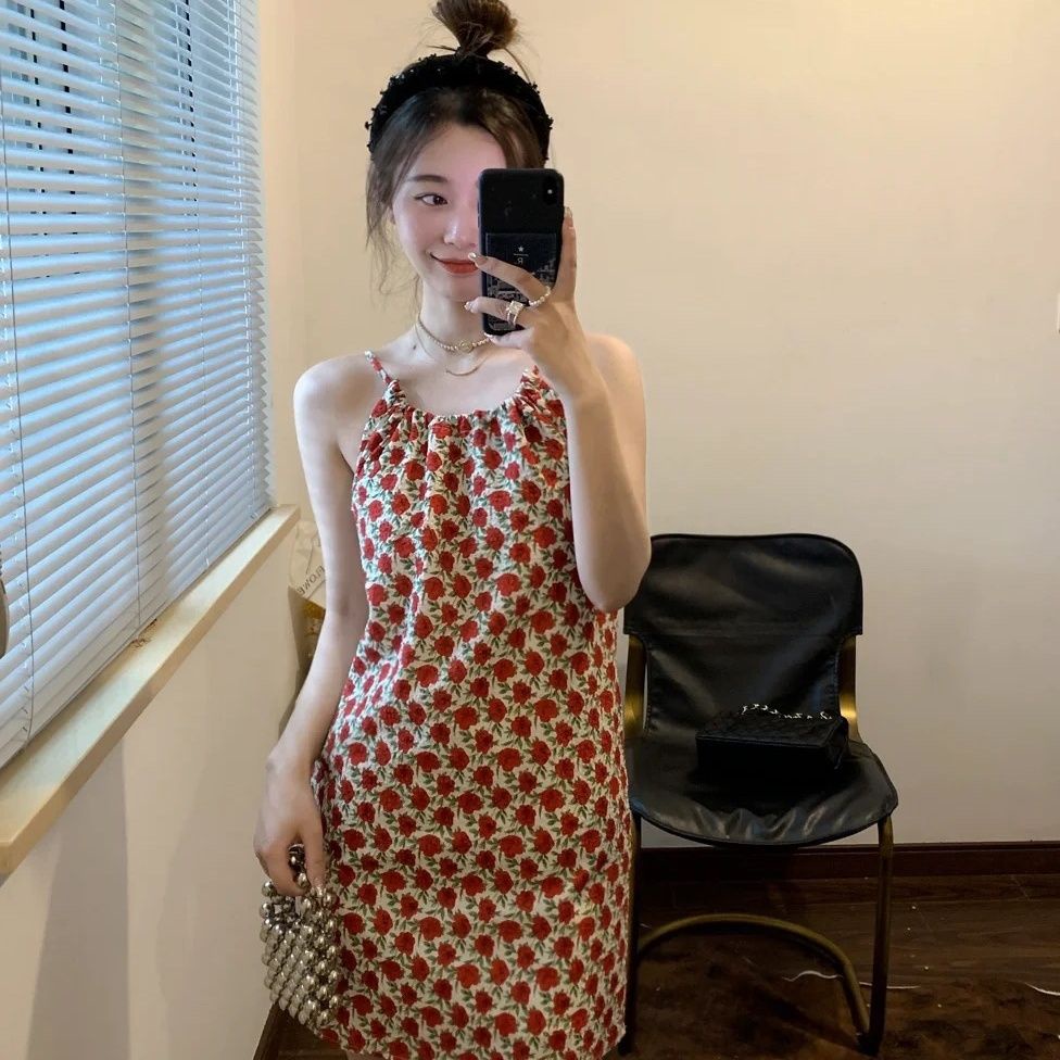 Jiashucheng Set Áo Váy Hai Dây Kèm Áo Khoác Cardigan Ngắn Phong Cách Thời Trang Xuân Hè Mới 2023