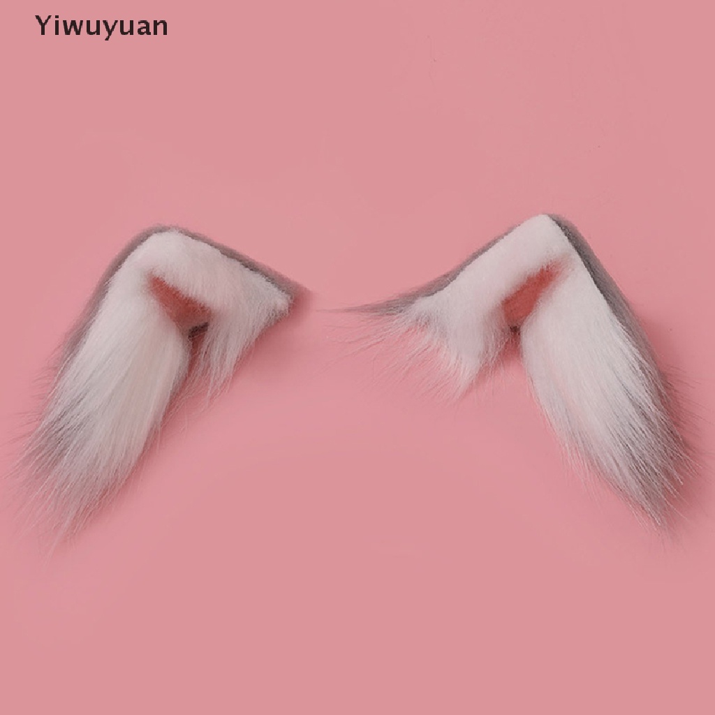 < Yiwuyuan > Kẹp Tóc Tai Mèo Phối Lông Hóa Trang Lolita