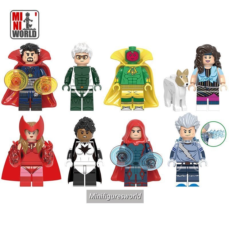 Mô Hình Nhân Vật Siêu Anh Hùng Scarlet Minifigure Vision Quicksilver Doctor Strange Wizard Agnes Làm Quà Tặng Sinh Nhật