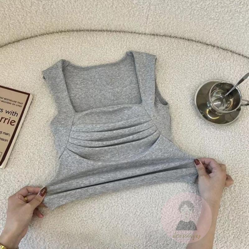 Áo Tank Top Nữ Cổ Vuông Màu Sắc Thanh Lịch
