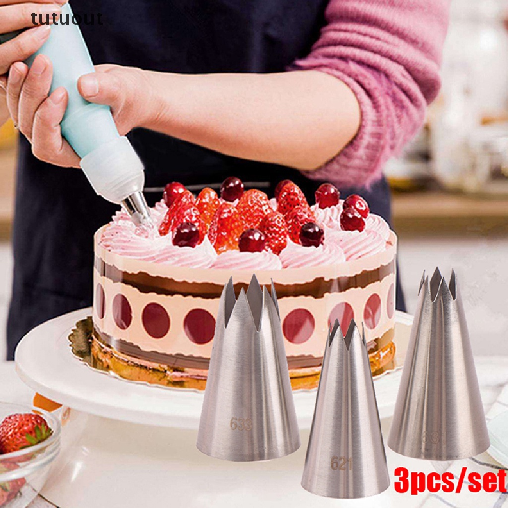 Set 3 Đuôi Bắt Bông Kem Bằng Thép Không Gỉ