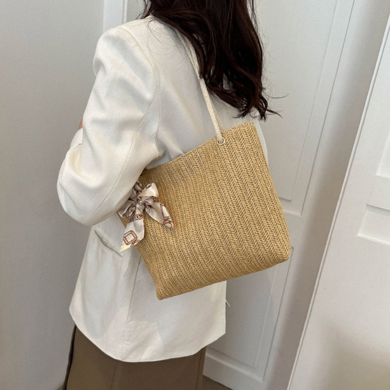 Túi Xách Đeo Vai Đan Cói Cỡ Lớn Thời Trang Nữ Đơn Giản