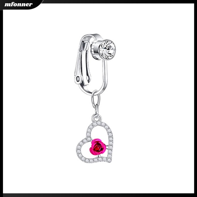 Khuyên Xỏ Rốn Không Cần Xỏ Lỗ Bằng Đá Zircon Giả Cho Nữ