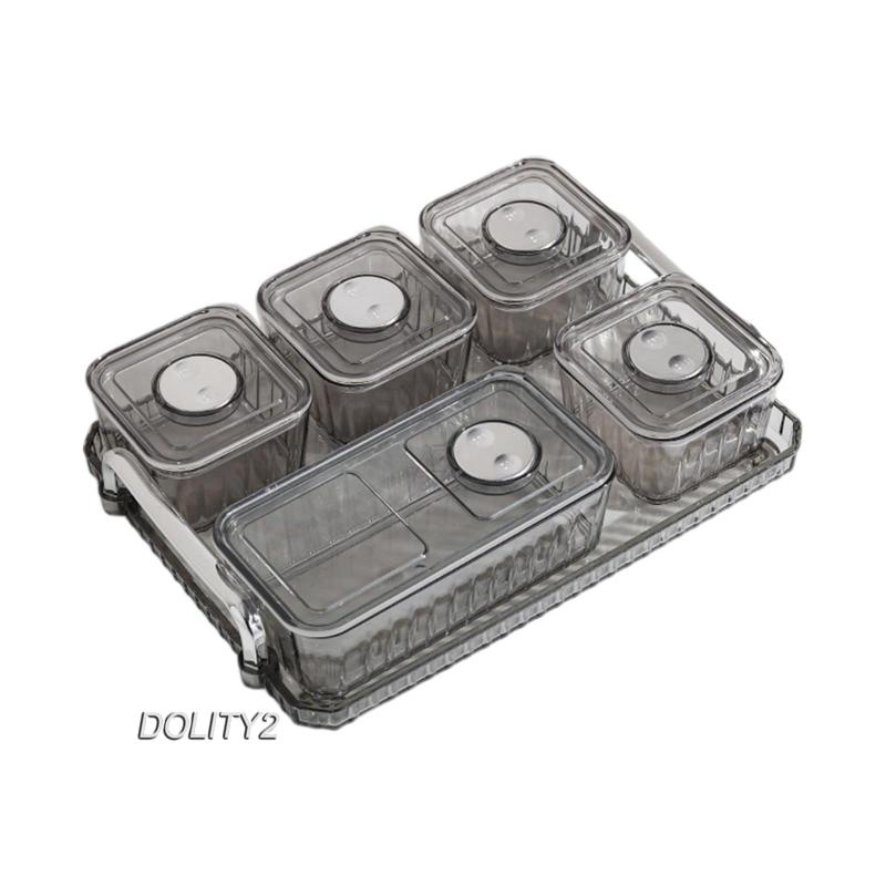 [Dolity2] Khay Phục Vụ Thức Ăn Vặt Chia Ngăn Cho Trái Cây