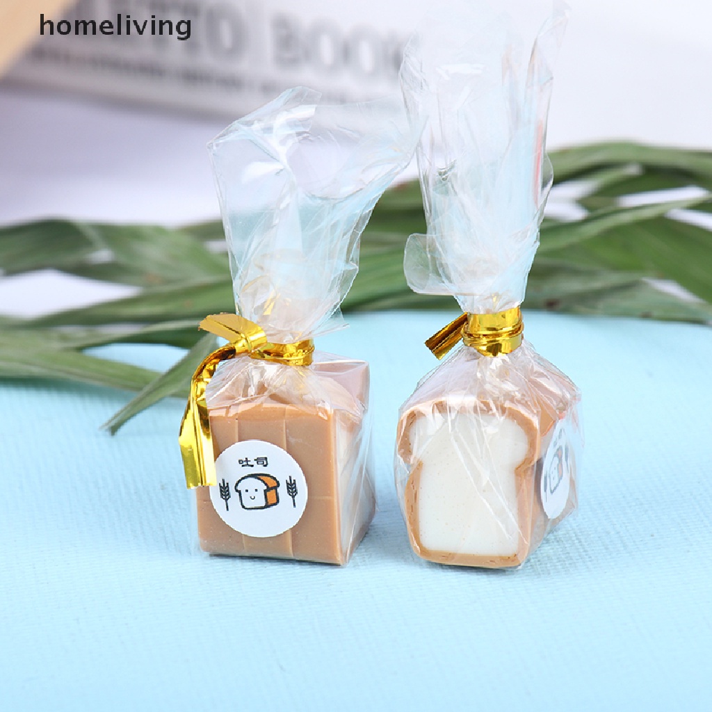 Set 2 Túi Bánh Mì Sandwich Mini Tỉ Lệ 1 / 12 Xinh Xắn Dùng Để Trang Trí Nhà Búp Bê