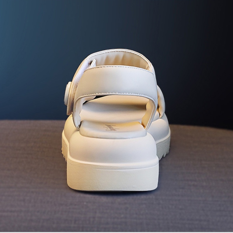 𝐂𝐚𝐦 𝐒𝐡𝐨𝐩-sandal 2 quai ngang dép xăng đan nữ OO đế cao da mềm