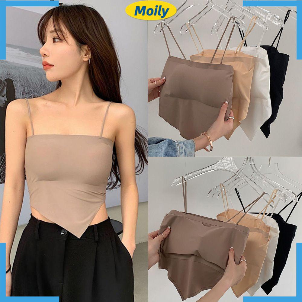 Moilyvn Áo Hai Dây Có Đệm Ngực Thoáng Khí Viền Kiểu Cách Đẹp