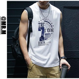 Áo thun thể thao sát nách in họa tiết cá tính năng động cho nam