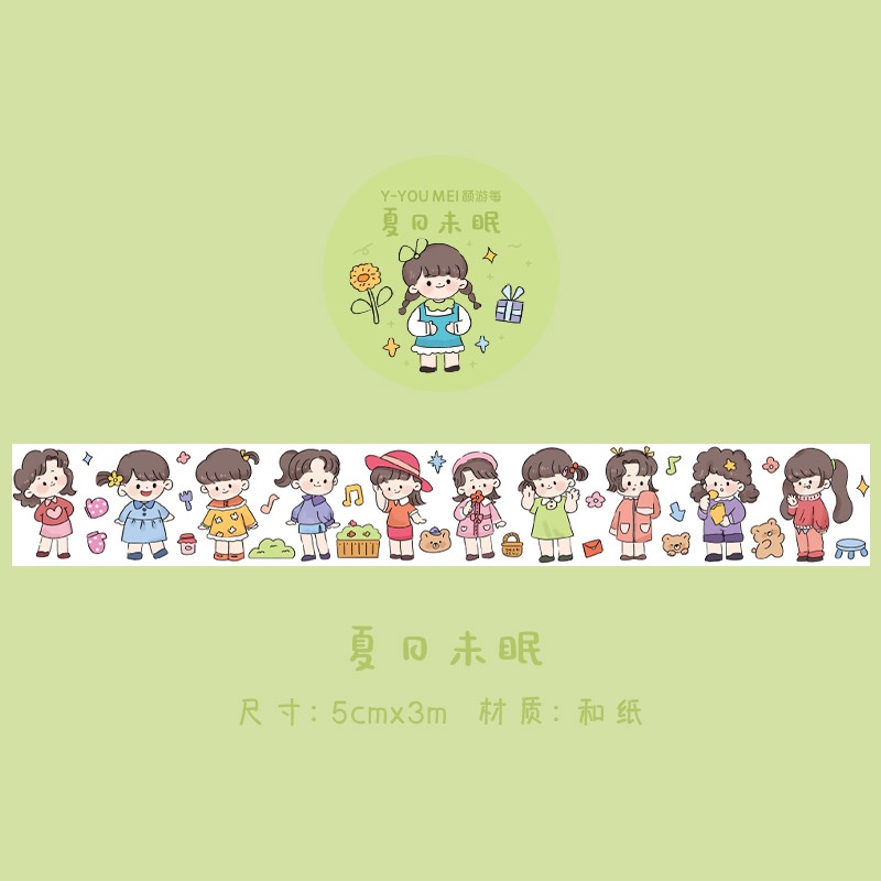 Cuộn Băng Keo Giấy Dán Trang Trí Sổ Tay Nhật Ký DIY