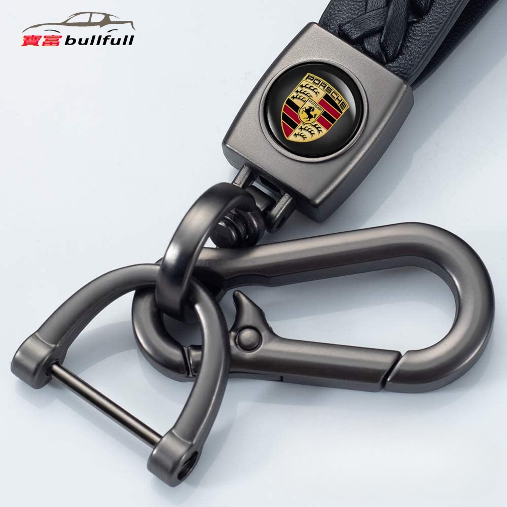 Porsche Porsche Porsche Soft Boutique Da cừu Thời trang Da kim loại Logo ô tô Móc khóa Móc khóa