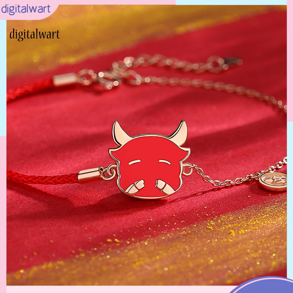 Kỹ Thuật Số| Vòng Tay Dây Bện Màu Đỏ May Mắn Có Thể Điều Chỉnh Kích Thước Dành Cho Nữ